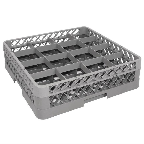 Vogue opzetrand voor glazenkorf met 16 compartimenten | 500x500x45(h)mm