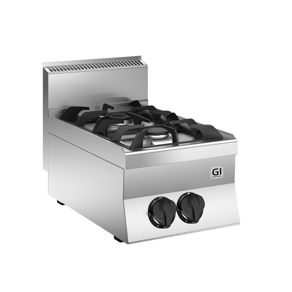650 HP Gaskooktoestel | 2 Branders 400mm | 9.5kW | 400x650x295(h)mm