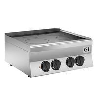 Gastro-Inox 650 HP keramische kookplaat met 4 kookzones 70cm | 8,6 kW/h | 700x650x295(h)mm