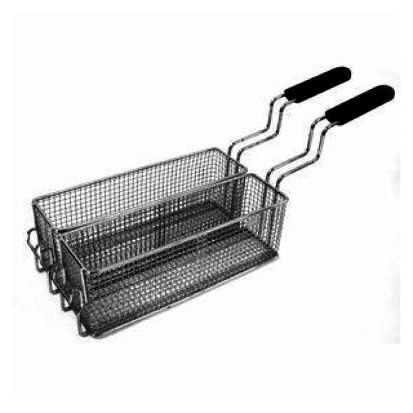 650 HP RVS frituurmanden set 1/2 voor elektrische friteuses | 80x300x100(h)mm