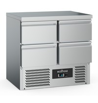 Ecofrost Koelwerkbank | 220L | 4 Laden | +2°C/+8°C | Statisch + Ventilator | 900x700x876(h)mm 