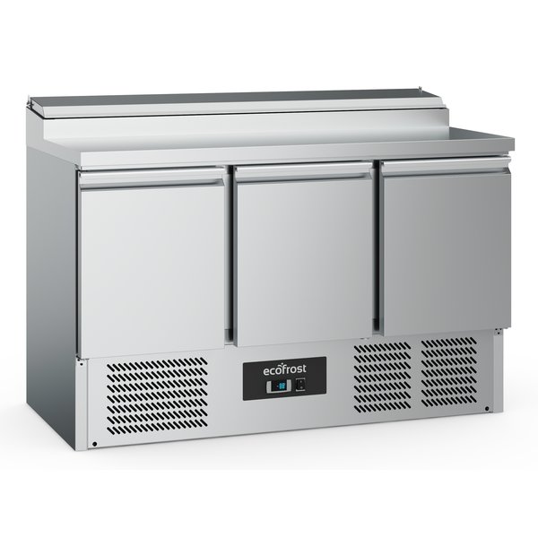 Saladette RVS 392L | 3 deurs | 8x 1/6 GN | Statisch | 1365x700x970(h)mm