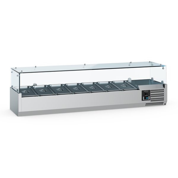 Opzetkoelvitrine | 7x 1/3 GN | +2°C/+8°C | 1600x395x435(h)mm