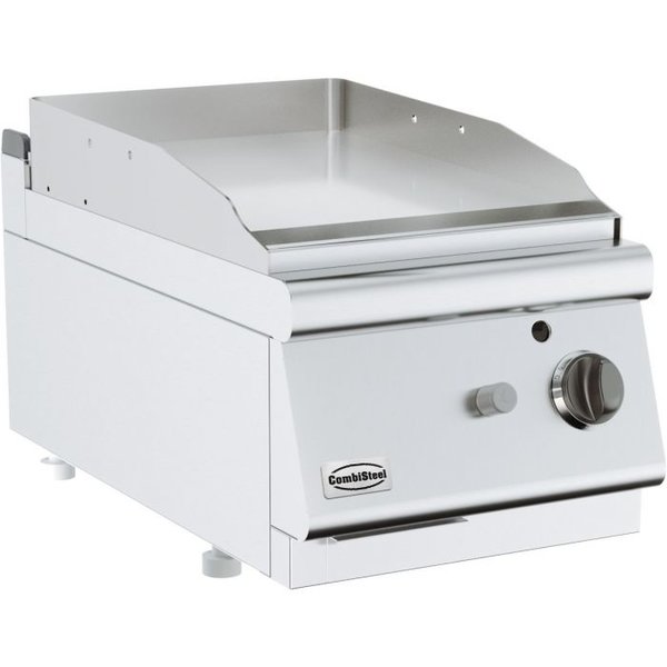 Base 700 Gas Bakplaat Enkel | Chroom | 6.5kW | Glad | 400x700x300(h)mm