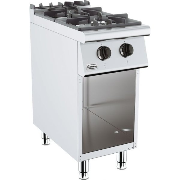 Base 700 Gas Kooktafel | 2 Brander | 2x 6.5kW | 400x700x900(h)mm