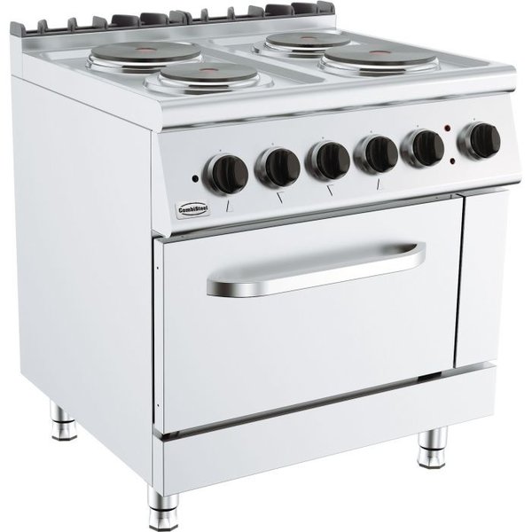 Base 700 Kooktafel | Elektrisch | 4 Platen | 2x 2.5 - 1x 1.2kW | Met Elektrische Oven 6kW | 800x700x900(h)mm