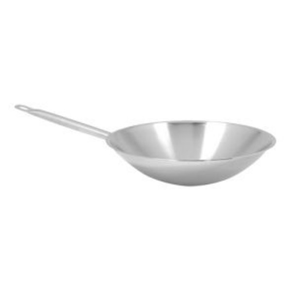 Wok RVS | 5,5 liter | Met platte bodem | Ø36x9(h)cm