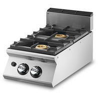 Mastro Gasfornuis | Top | 2 branders | 9.2kW | Branders in gietijzer en messing | 400x730x250(h)mm