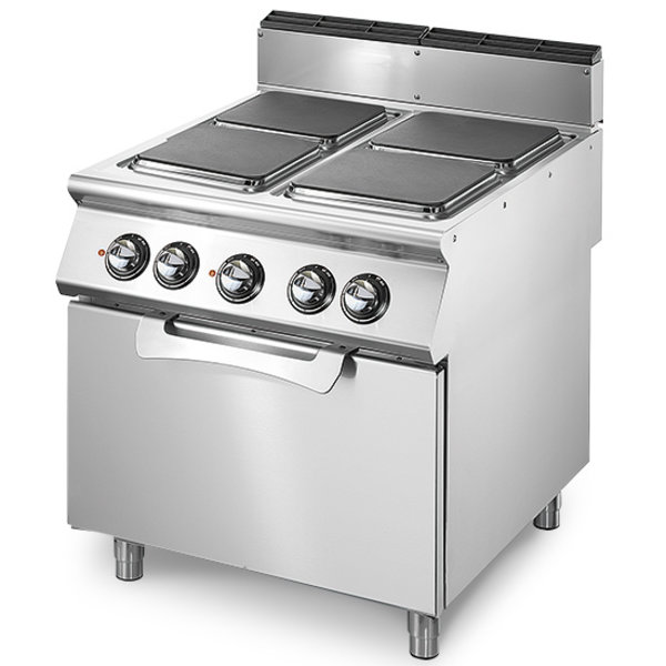 Fornuis | Elektrisch | 4x 2.6kW | Elektrische Oven | 6kW - 2/1 GN | 800x730x870(h)mm