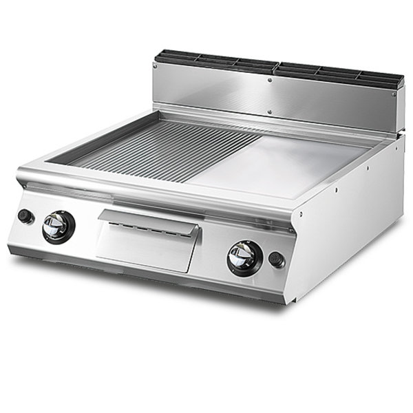 Bakplaat/Grillplaat | Gas | Top | Glad/Gegroefd | 12kW | Bakplaat 670x530mm | 800x730x250(h)mm