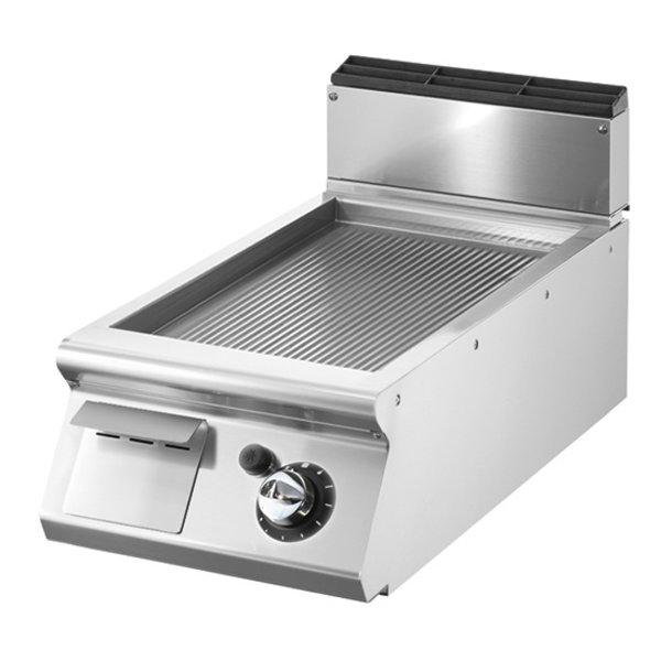 Bakplaat/Grillplaat | Top | Gas | Gegroefd | Chroom | 7kW | Bakplaat 335x530mm | 400x730x250(h)mm