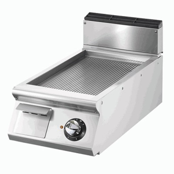 Bakplaat/Grillplaat | Elektrisch | Top Gegroefd | Chroom | 5.4kW | Bakplaat 335x530mm | 400x730x250(h)mm
