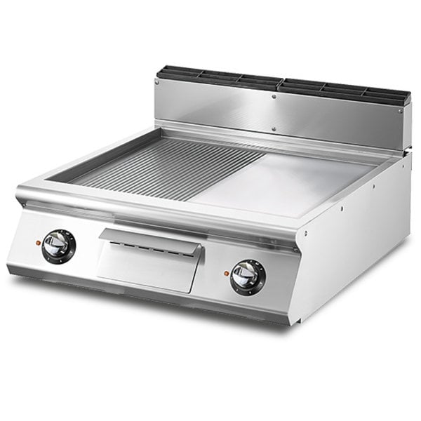 Bakplaat/Grillplaat | Elektrisch | Top Gas | Glad/Gegroefd | 10.8kW | Bakplaat 670x530mm | 800x730x250(h)mm
