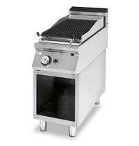 Mastro Lavasteengrill gas met openkast & kookzone in gietijzer 370x515mm | 7,5 kW/h | 400x730x850(h)mm Mastro Lavasteengrill gas met openkast & kookzone in gietijzer 370x515mm | 7,5 kW/h | 400x730x850(h)mm