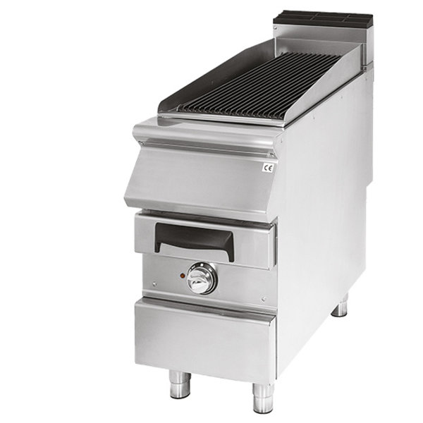 Stoomgrill op onderstel elektrisch | 6kW | Grill in gietijzer | 400x730x870(h)mm
