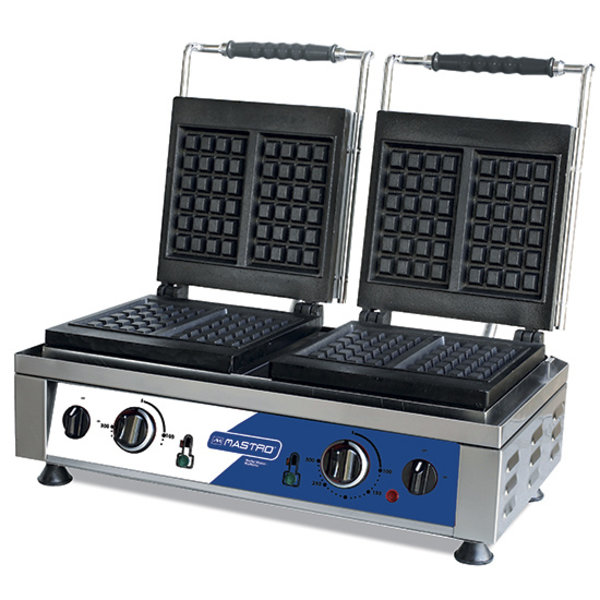 Wafelijzer | Dubbel Bruxelles | 2.2kW + 2.2kW | Wafelgrootte 4x 60x233x26mm | 600x320x300(h)mm