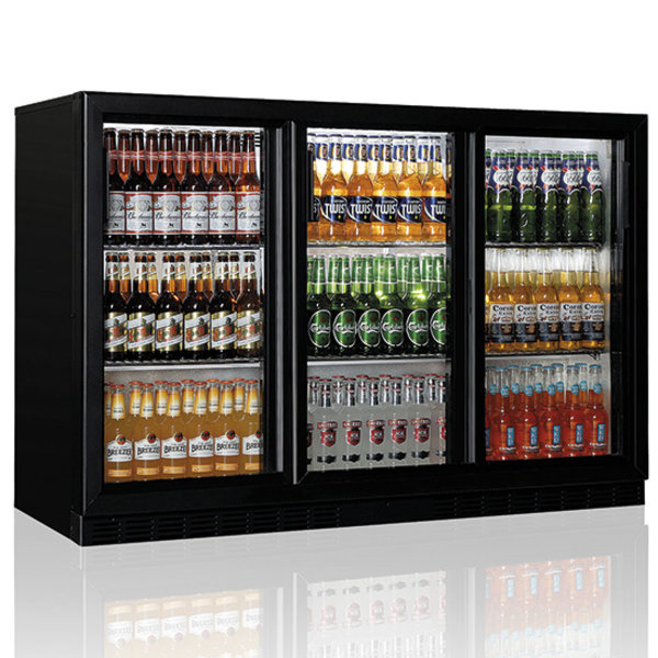Barkoelkast | 312L | Zwart | +1/+10°C | Statisch + Ventilator | Schuifdeuren | 1350x520x900(h)mm
