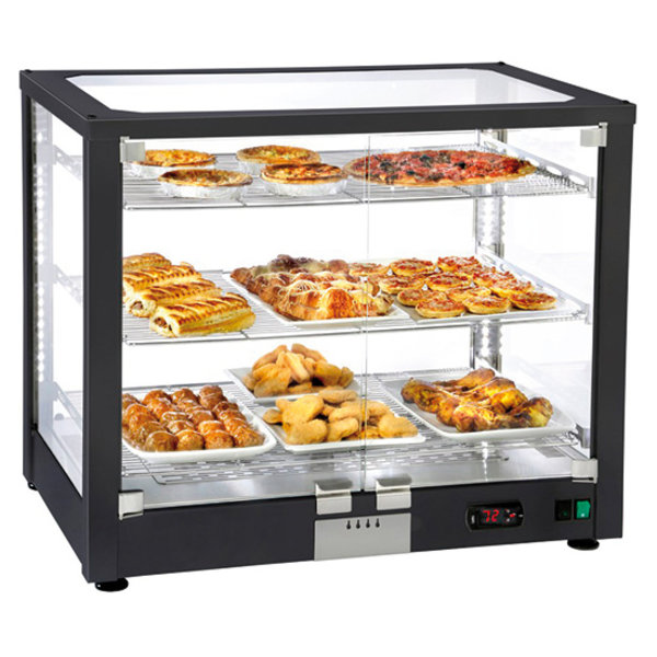 Warmhoudvitrine | 1.8kW | 3 Niveaus & Dubbele Deuren | 780x490x640(h)mm
