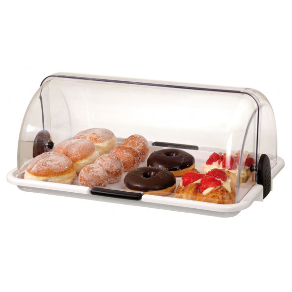 Buffetvitrine groot kunststof wit | 1 etage | 470x315x195(h)mm