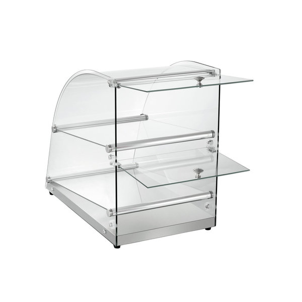 Buffetvitrine zilver 70L | 2 etages | 360x600x515(h)mm