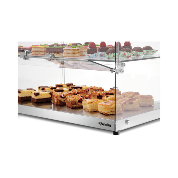 Buffetvitrine 5400 2E-K  zilver | 2 etages | 550x375x370(h)mm