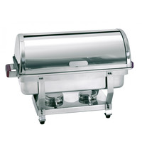 Bartscher Chafing-dish BP Rolltop zilver | 1/1 GN | Met grepen | 620x350x430(h)mm