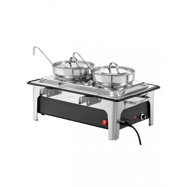 Soepenstation 220E | 2x 4L | Elektronisch | 2.2kW | Met 2 Inzetpannen | 636x357x460(h)mm
