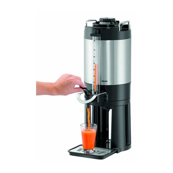 Iso-Dispenser zilver/zwart 8L | Voor warme en koude dranken | 235x350x635(h)mm