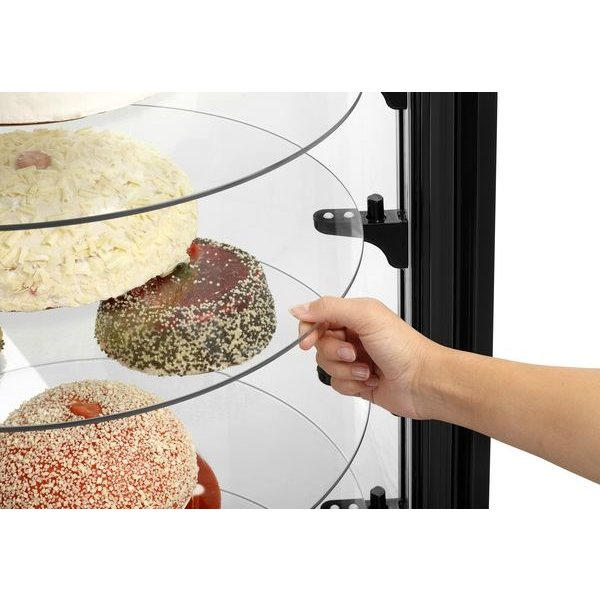 Gebaksvitrine | 400L | Zwart/Grijs | +2°C/+10°C | 7 Schappen | Ø680x1750(h)mm