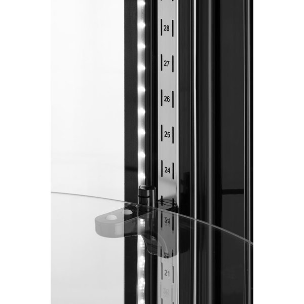 Gebaksvitrine | 400L | Zwart/Grijs | +2°C/+10°C | 7 Schappen | Ø680x1750(h)mm