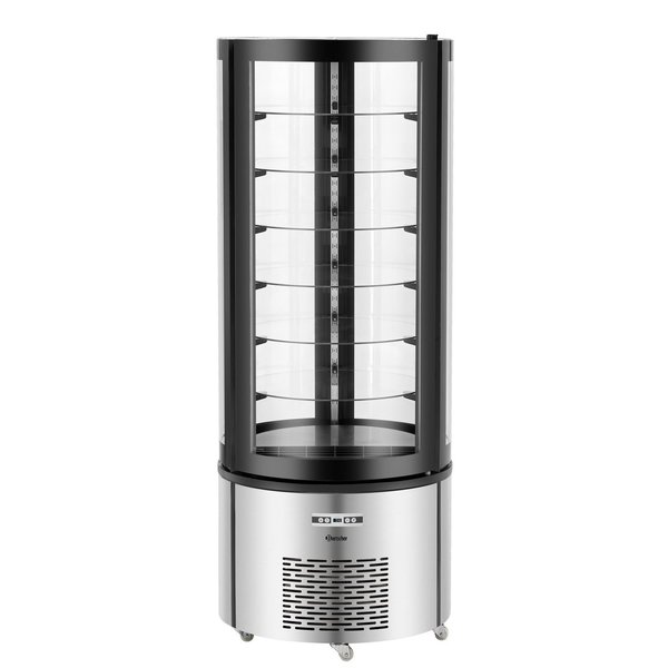 Gebaksvitrine | 400L | Zwart/Grijs | +2°C/+10°C | 7 Schappen | Ø680x1750(h)mm