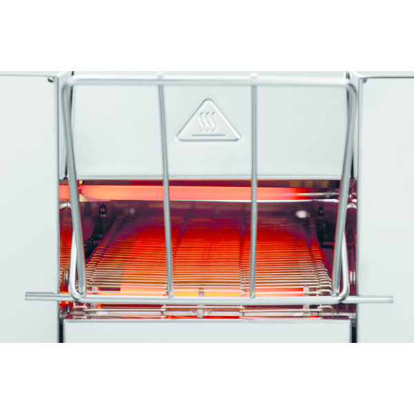 Doorlooptoaster | MINI-XS | RVS | Enkel | Max. 90/u. | 1kW (230V) | 235x655x395(h)mm