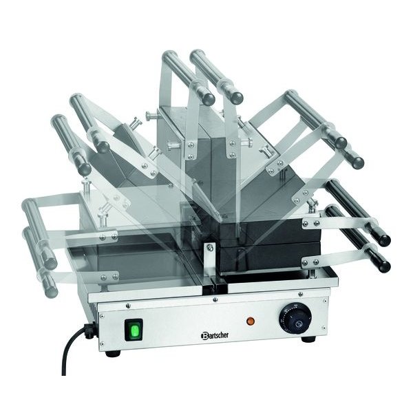 Wafelijzer "Deluxe II" | 1.5kW | Wafelgrootte 165x100x25(h)mm | 525x340x250(h)mm