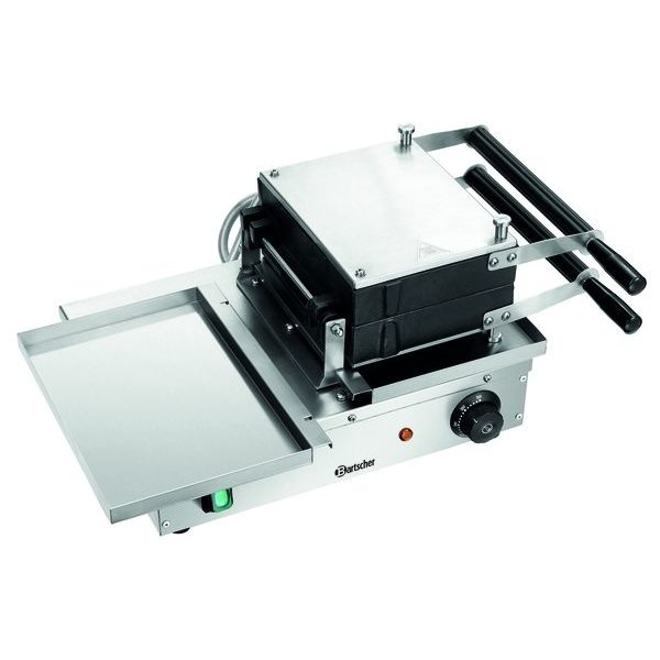 Wafelijzer "Deluxe II" | 1.5kW | Wafelgrootte 165x100x25(h)mm | 525x340x250(h)mm