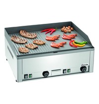 Bartscher Bakplaat/Grillplaat GDp 65E-GR | Bakplaat 1/2 Glad 1/2 Geribbeld (b)650x(d)480mm | 6kW | 660x580x310(h)mm