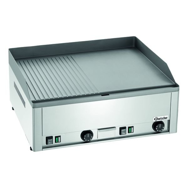 Bakplaat/Grillplaat GDp 65E-GR | Bakplaat 1/2 Glad 1/2 Geribbeld (b)650x(d)480mm | 6kW | 660x580x310(h)mm