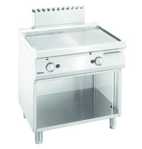 Bartscher Bakplaat/Grillplaat | 700 B800 | Bakplaat 1/2 Glad 1/2 Geribbeld (b)720x(d)445mm | 14kW | 800x700x850(h)mm