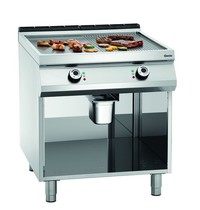 Bartscher Bakplaat/Grillplaat PO | Bakplaat 1/2 Geribbeld 1/2 Glad (b)755x(d)760mm | 15kW | 800x900x900(h)mm