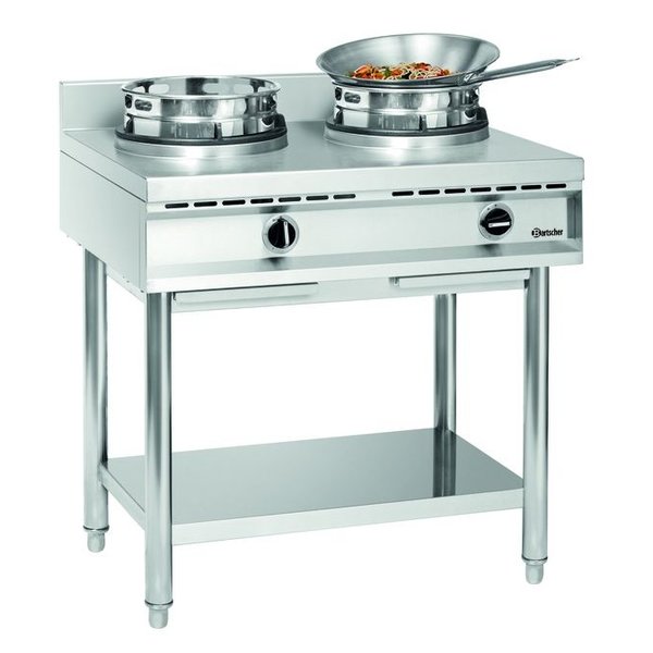 Wokkookplaat | Gas | 2 Branders | 23kW | 900x600x690(h)mm