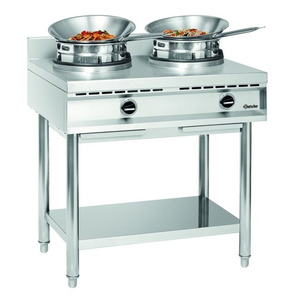 Wokkookplaat | Gas | 2 Branders | 23kW | 900x600x690(h)mm