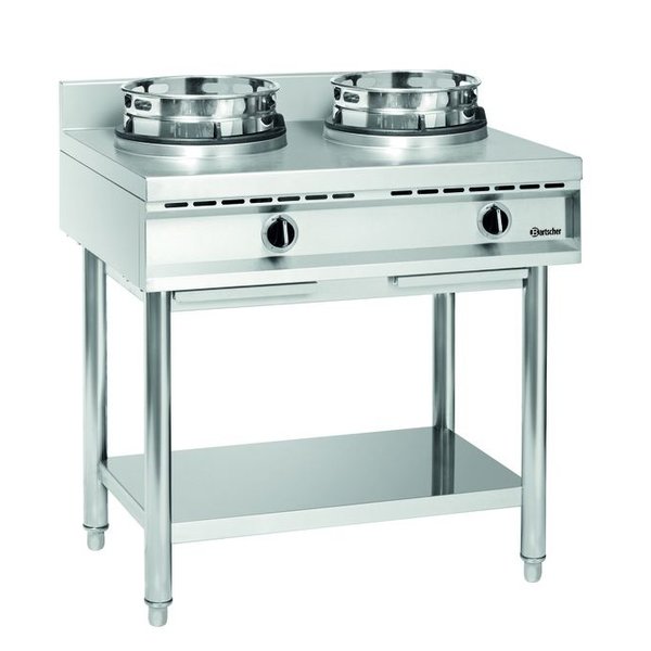 Wokkookplaat | Gas | 2 Branders | 23kW | 900x600x690(h)mm
