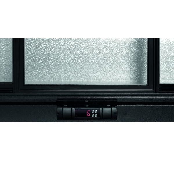 Barkoelkast | Zwart | 270L | 3 Zelfsluitende Schuifdeuren | 230V | 1350x530x850(h)mm