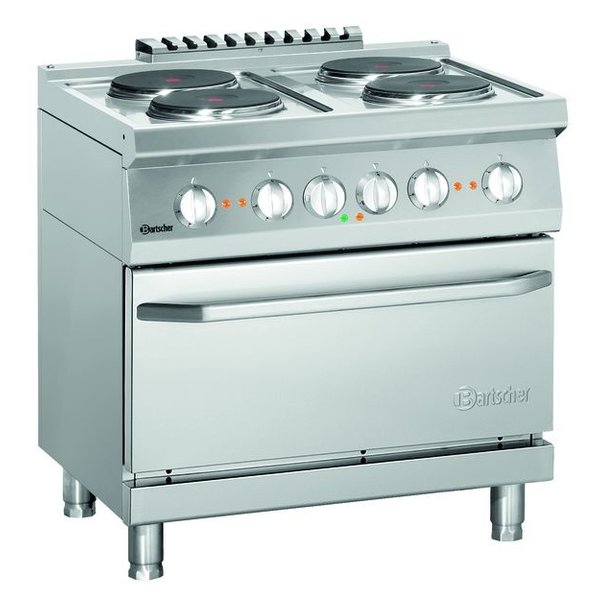 Fornuis | Elektrisch | B800 | 4 Kookplaten | 4x 2.6kW | Elektrische Oven | 2/1 GN | 5.4kW | 800x700x850(h)mm