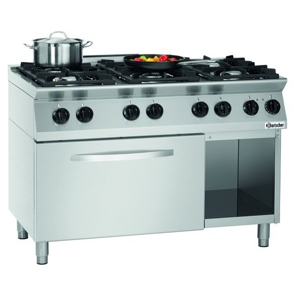 Gasfornuis MFG 7340 | 6 Kookpitten | 3x 3.5kW + 3x 6kW | Elektrische Oven | 2/1 GN | 6kW | 1200x700x910(h)mm