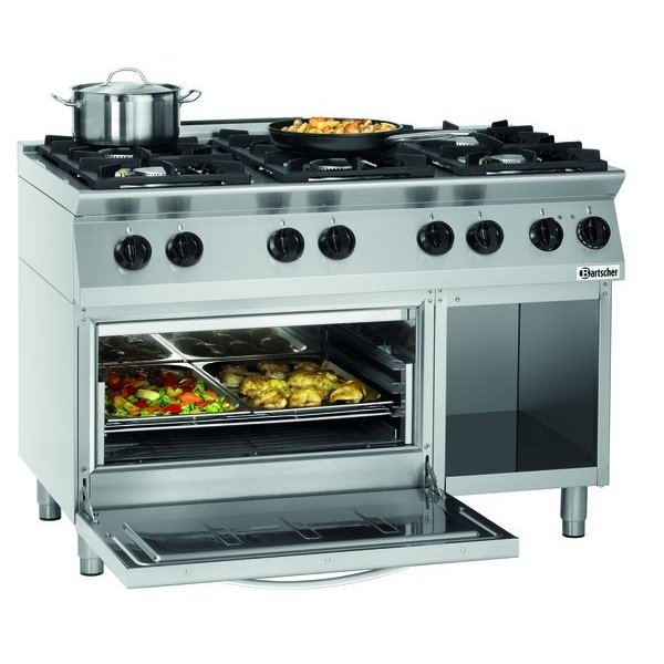 Gasfornuis MFG 7340 | 6 Kookpitten | 3x 3.5kW + 3x 6kW | Elektrische Oven | 2/1 GN | 6kW | 1200x700x910(h)mm