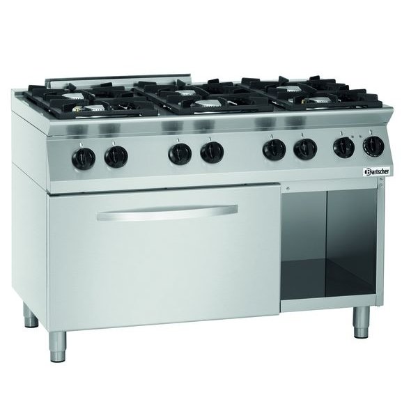 Gasfornuis MFG 7340 | 6 Kookpitten | 3x 3.5kW + 3x 6kW | Elektrische Oven | 2/1 GN | 6kW | 1200x700x910(h)mm