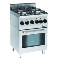 Bartscher Gasfornuis EO 4 kookpitten | 2x 3,5 kW/h voor 2x 6 kW/h achter | Elektrische oven 2,2 kW/h | 600x600x900(h)mm Bartscher Gasfornuis EO 4 kookpitten | 2x 3,5 kW/h voor 2x 6 kW/h achter | Elektrische oven 2,2 kW/h | 600x600x900(h)mm