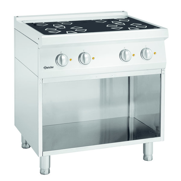 Fornuis | Elektrisch | Keramisch | 4 Kookplaten | 4x 2.3kW | Open Onderstel | 800x700x850(h)mm