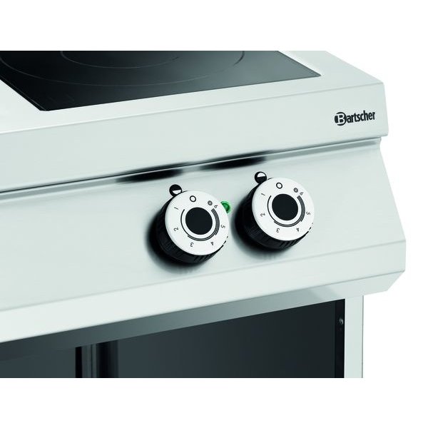 Fornuis | Elektrisch | Keramisch | 4 Kookplaten | 4x 4kW | Open Onderstel | 800x900x900(h)mm