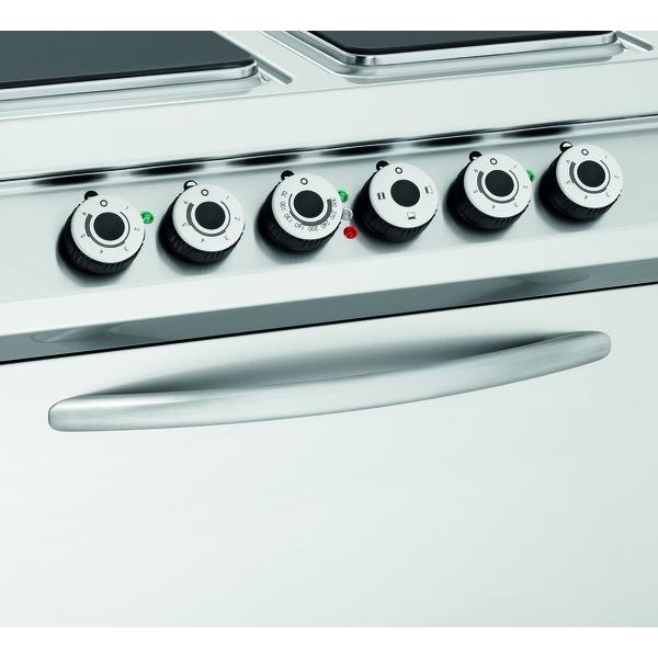 Fornuis | Elektrisch | EO | 4 Kookplaten | 4x 4kW | Elektrische Oven | 2/1 GN | 5.6kW | 800x900x900(h)mm